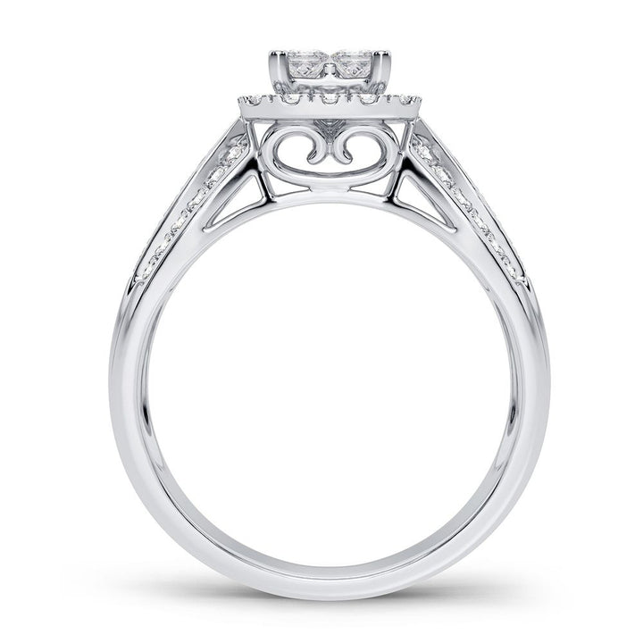 14k White Gold 0.50CT Lab Diamond Womens Engagement Ring