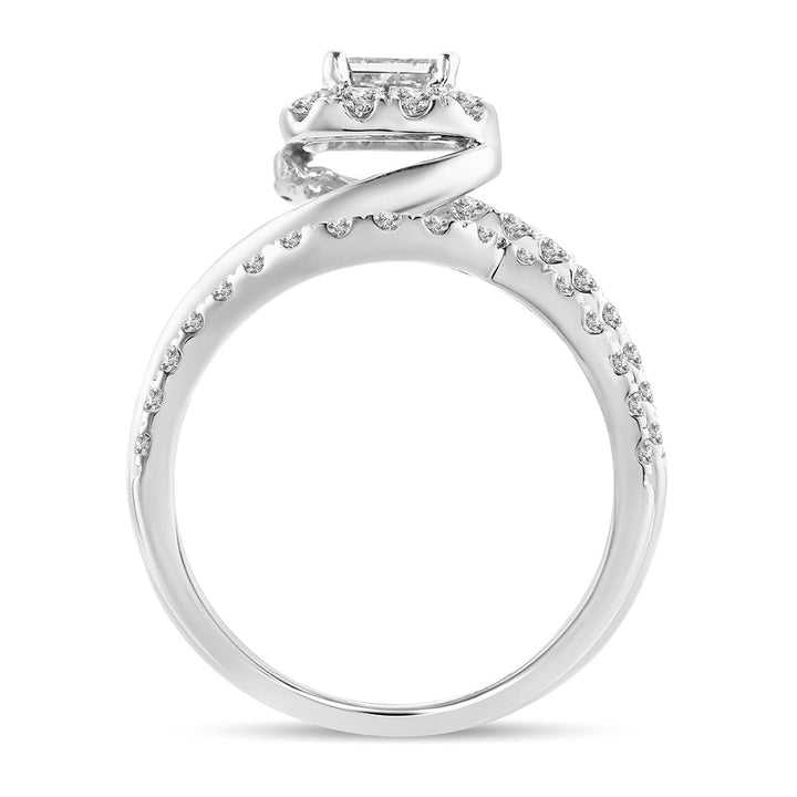 Brilliant 14k White Gold 2CT Lab Diamond Bridal Ring
