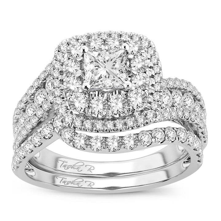 Brilliant 14k White Gold Lab Diamond Bridal Ring 2CT