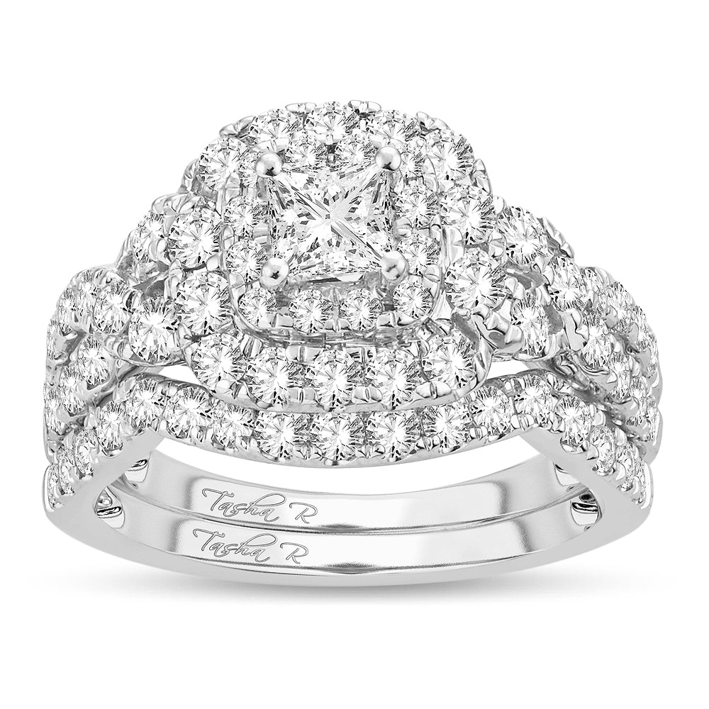 14k White Gold 2.00CT Lab Diamond Bridal Ring
