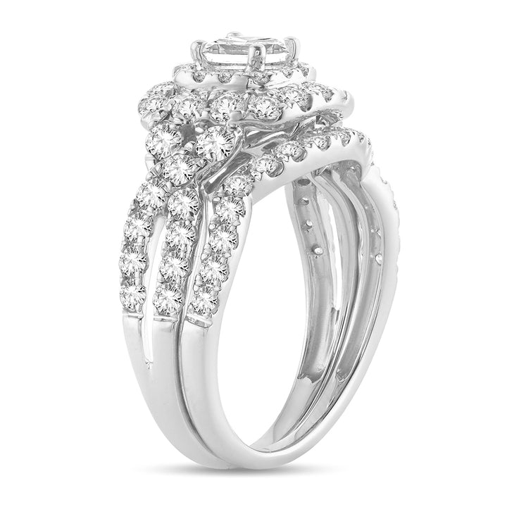 14k White Gold 2.00CT Lab Diamond Bridal Ring