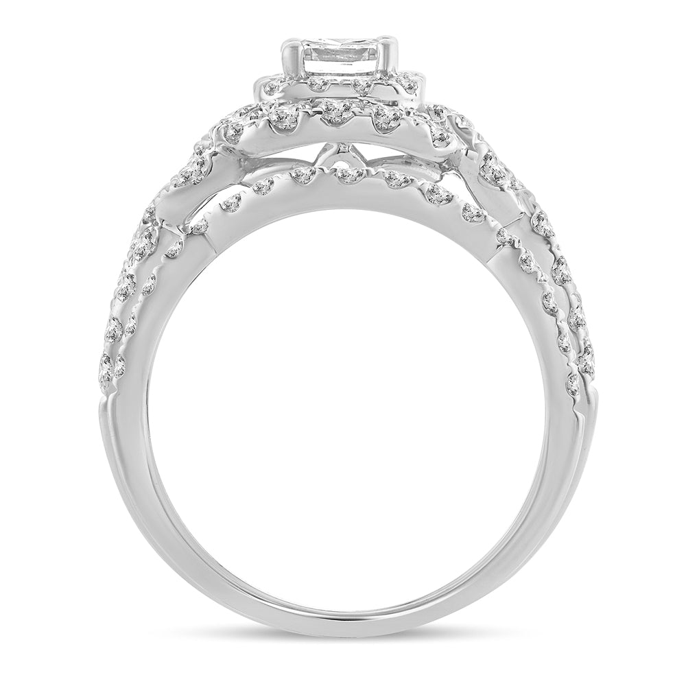 14k White Gold 2.00CT Lab Diamond Bridal Ring