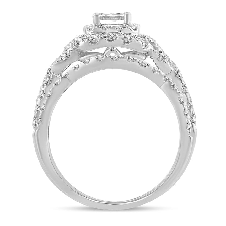 14k White Gold 2.00CT Lab Diamond Bridal Ring
