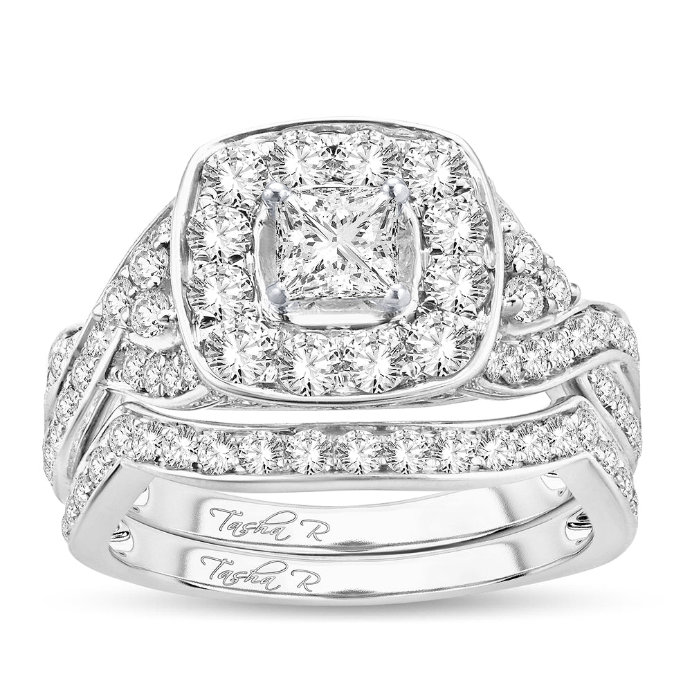 Sparkling 2CT Lab Diamond Engagement Ring in White Gold