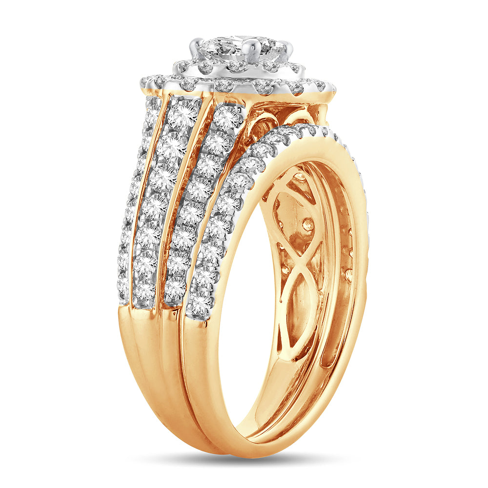 14K Yellow Gold 2.00CT Diamond Bridal Ring