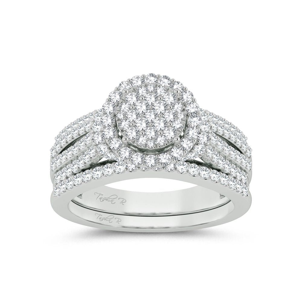 Brilliant 14k White Gold 1ct Lab Diamond Bridal Ring
