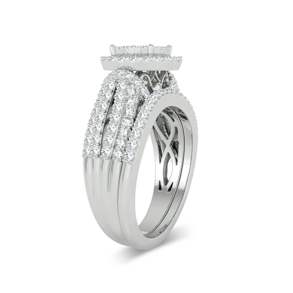 Brilliant 14k White Gold 1ct Lab Diamond Bridal Ring