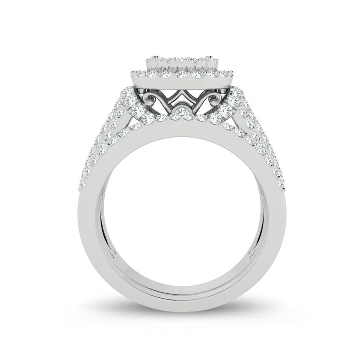 Brilliant 14k White Gold 1ct Lab Diamond Bridal Ring