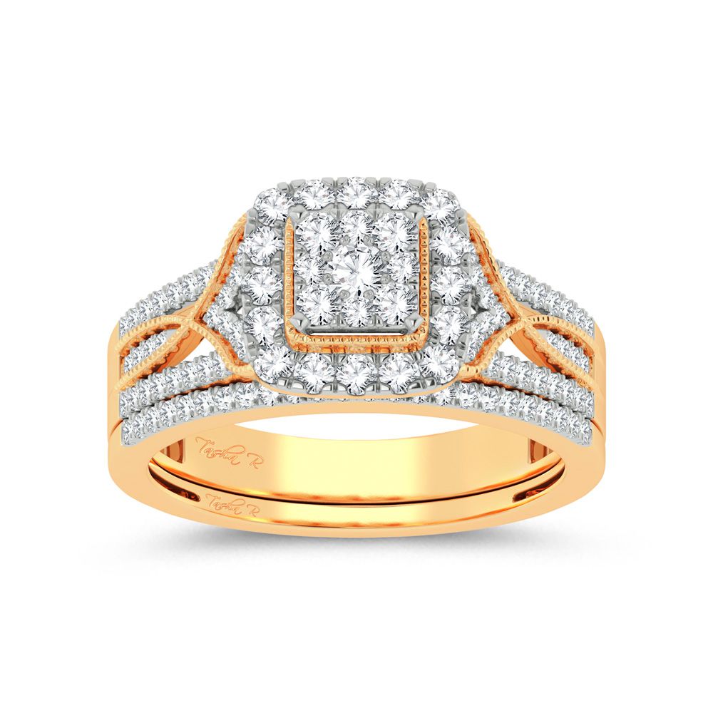 14k Yellow Gold Lab Diamond Bridal Ring Brilliance