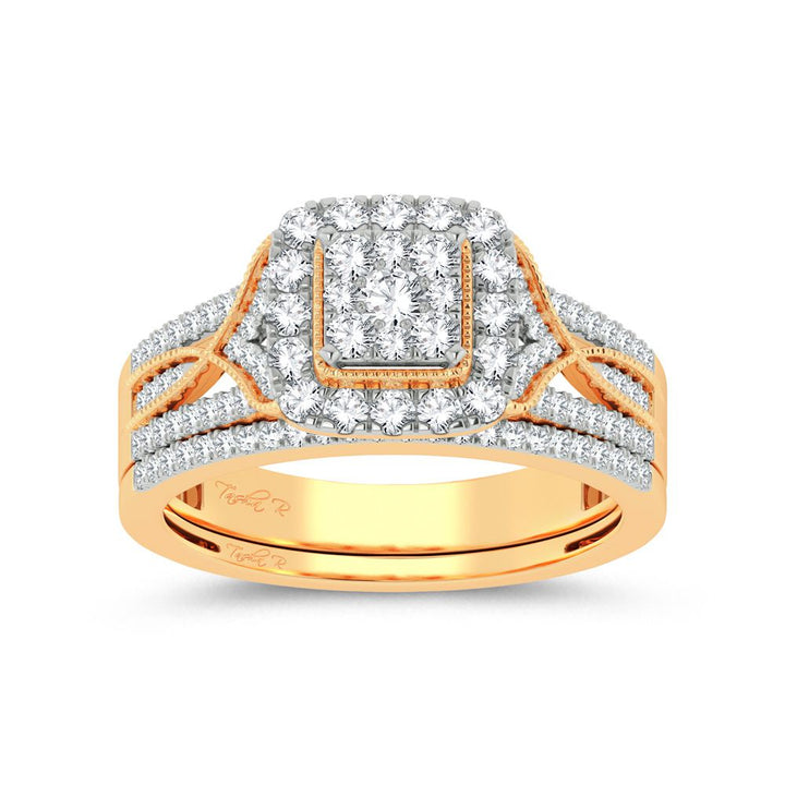 14k Yellow Gold Lab Diamond Bridal Ring Brilliance