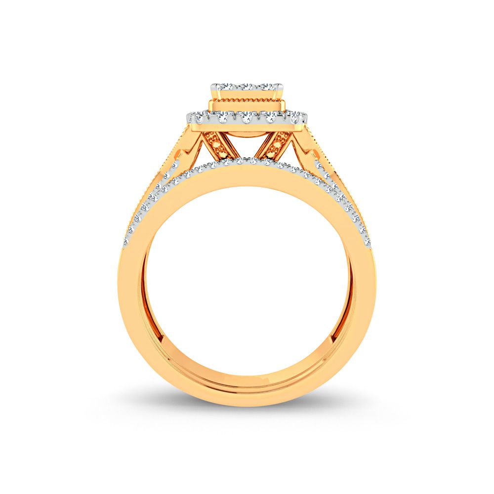 14k Yellow Gold Lab Diamond Bridal Ring Brilliance