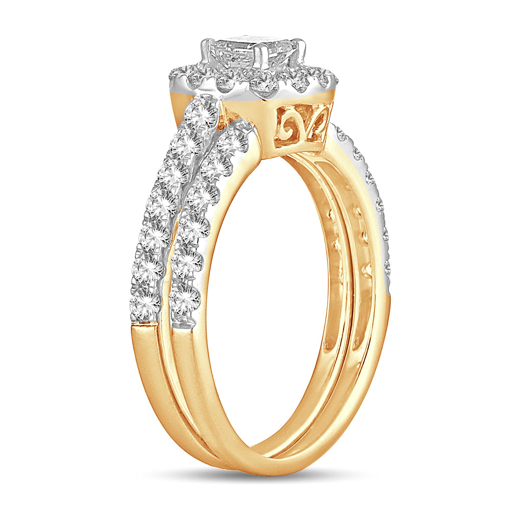 14K Yellow Gold Lab-Grown 1.42CT Diamond Bridal Ring