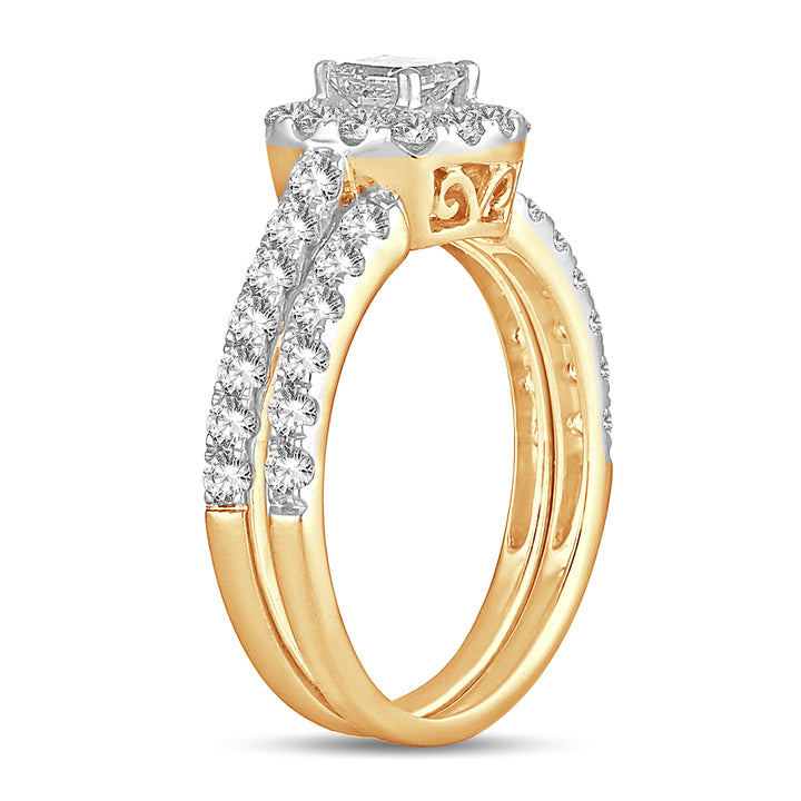14K Yellow Gold Lab-Grown 1.42CT Diamond Bridal Ring
