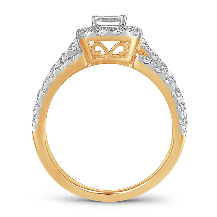 14K Yellow Gold Lab-Grown 1.42CT Diamond Bridal Ring