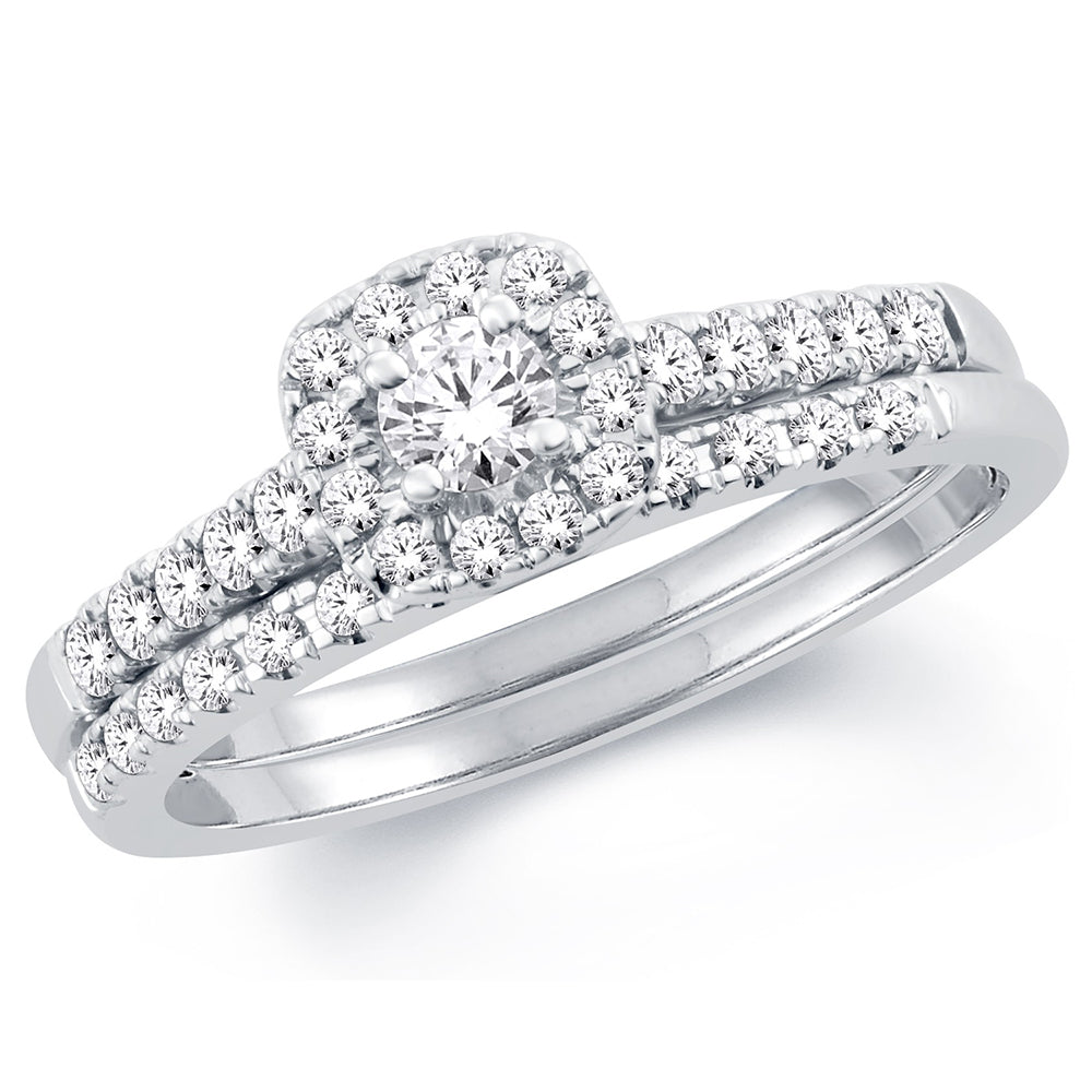 Timeless 14k White Gold 0.50CT Diamond Engagement Ring