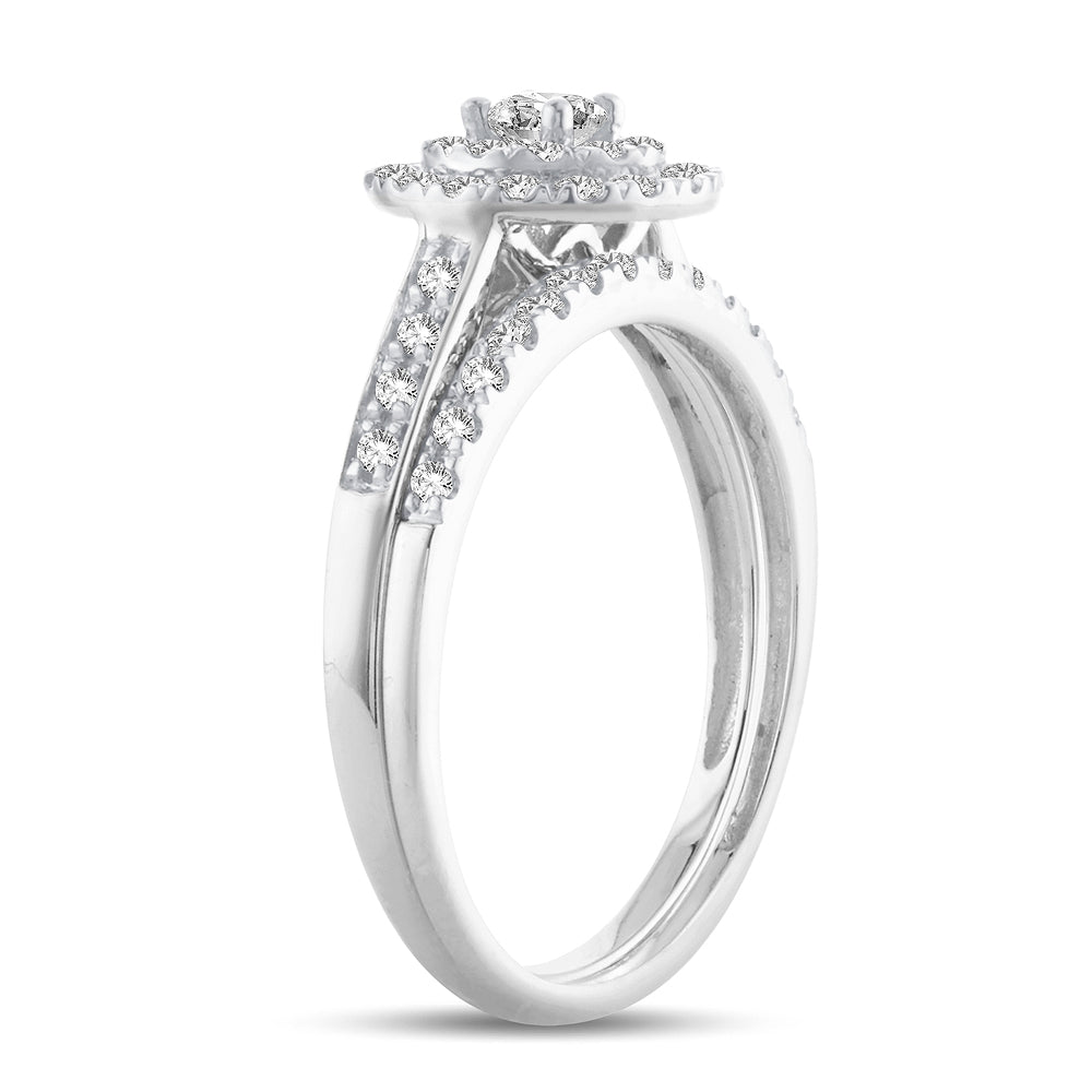 Elegant 14k White Gold 0.50CT Lab Diamond Engagement Ring