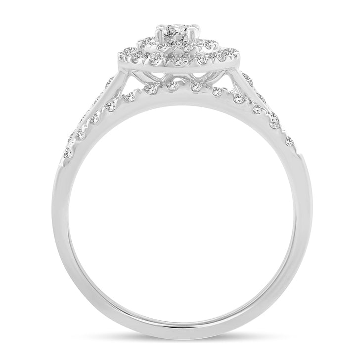 Elegant 14k White Gold 0.50CT Lab Diamond Engagement Ring