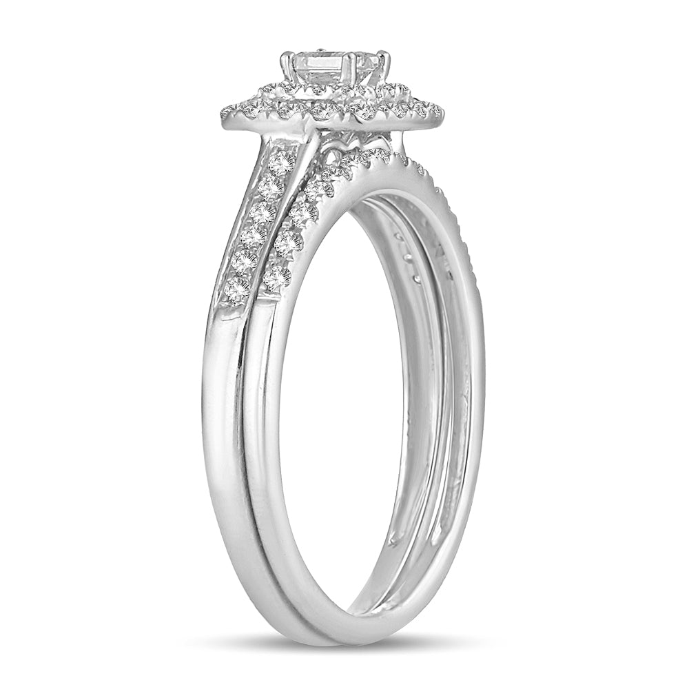 Timeless 14k White Gold Lab Diamond Bridal Ring