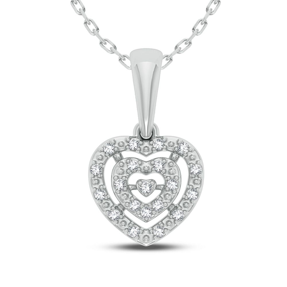 Chic 14k White Gold 0.04CT Lab Diamond Womens Pendant