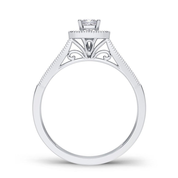 Timeless 14k White Gold Lab Diamond Womens Engagement Ring