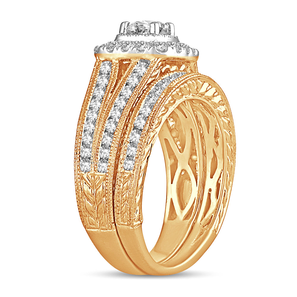 14K Yellow Gold 1.50CT Lab Diamond Womens Bridal Ring