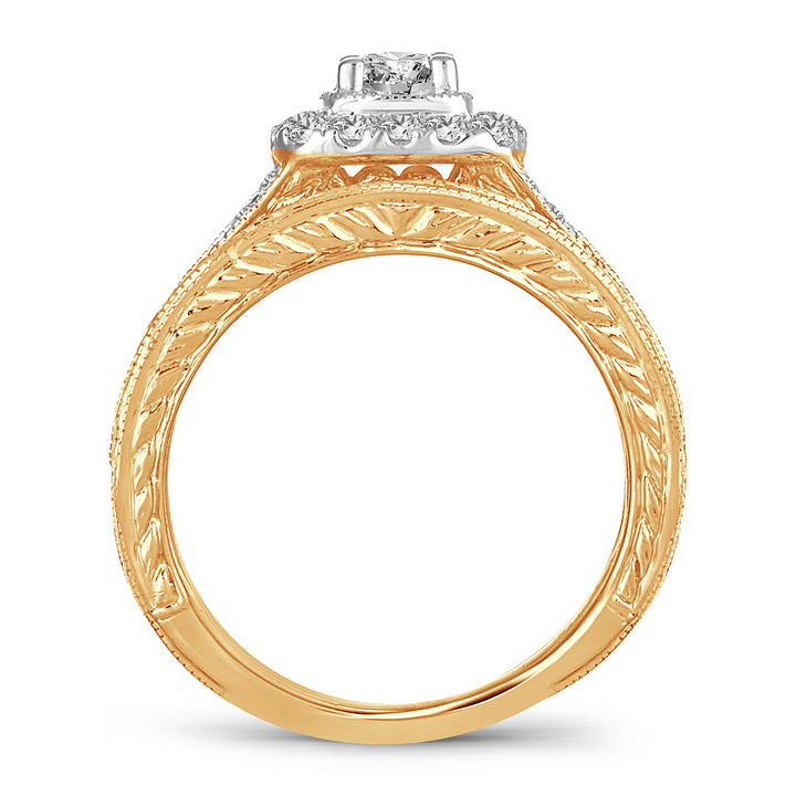 14K Yellow Gold 1.50CT Lab Diamond Womens Bridal Ring