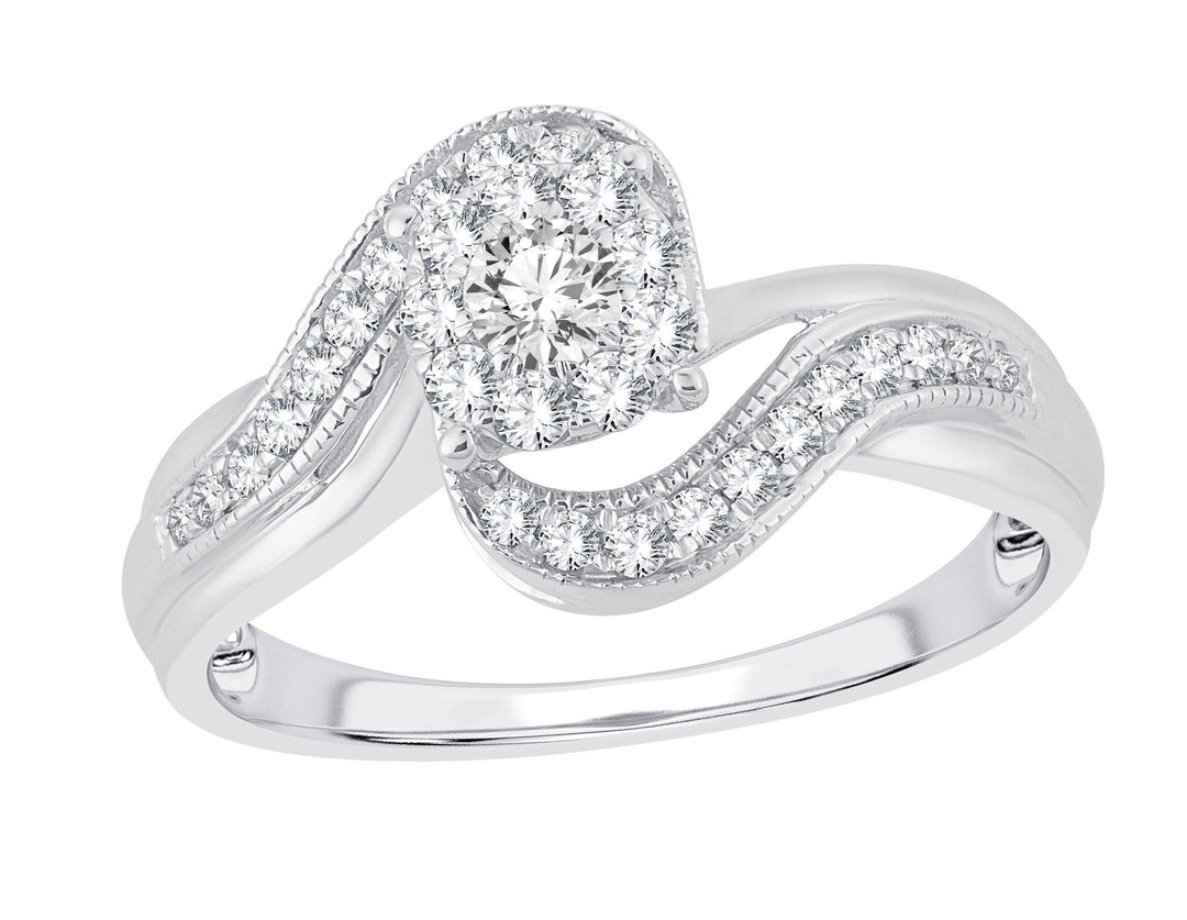 Timeless 14k White Gold Lab Diamond Womens Engagement Ring
