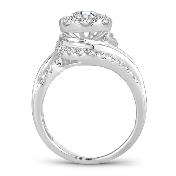 Brilliant 14k White Gold 2CT Lab Diamond Bridal Ring
