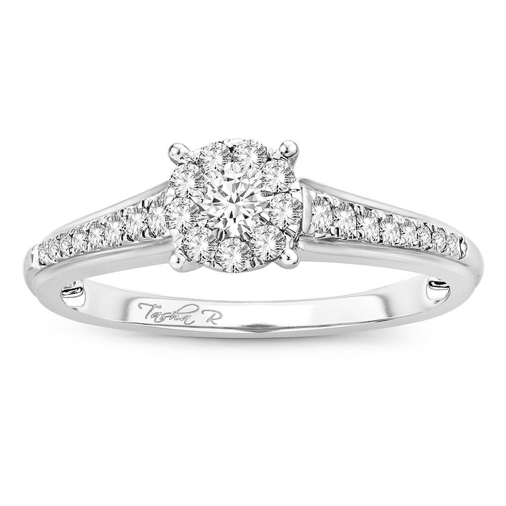 Sparkling 14K White Gold Diamond Womens Promise Ring