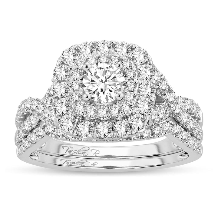 Brilliant 14k White Gold 1.50CT Lab Diamond Bridal Ring