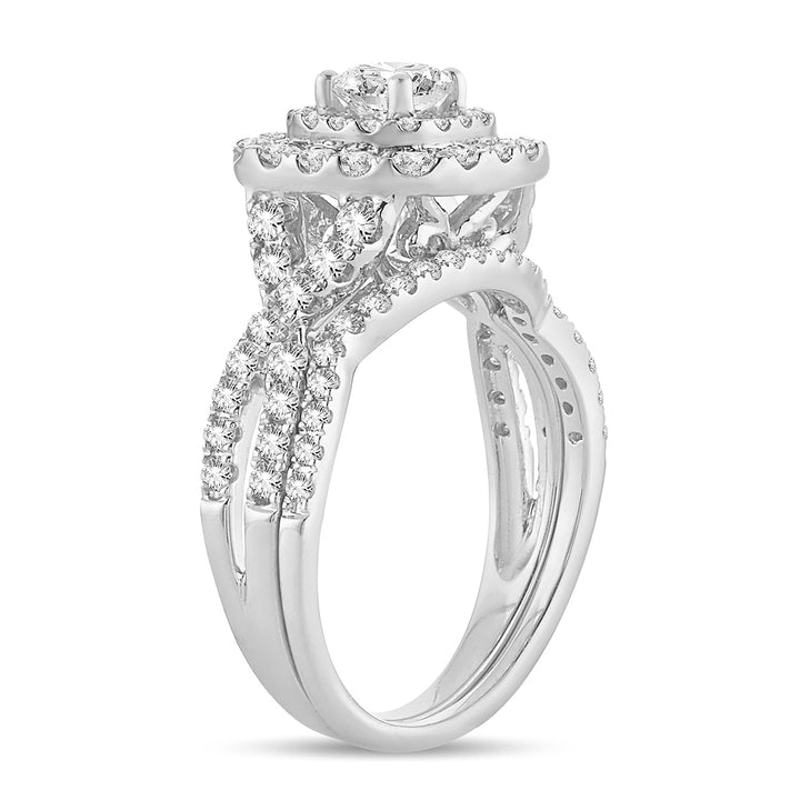 Brilliant 14k White Gold 1.50CT Lab Diamond Bridal Ring
