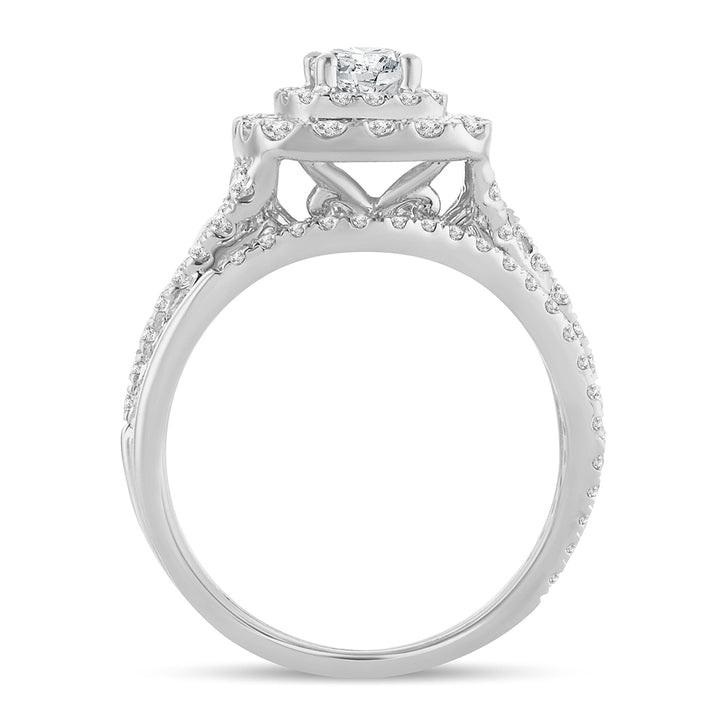 Brilliant 14k White Gold 1.50CT Lab Diamond Bridal Ring