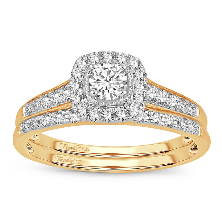 14K Yellow Gold 0.50CT Lab Diamond Bridal Ring