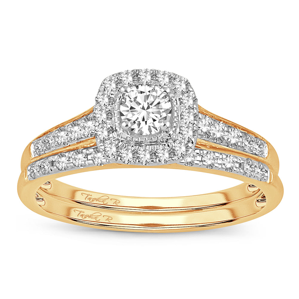 14K Yellow Gold 0.50CT Lab Diamond Bridal Ring