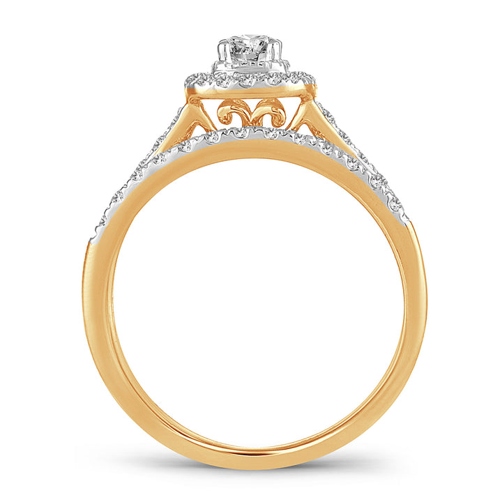 14K Yellow Gold 0.50CT Lab Diamond Bridal Ring