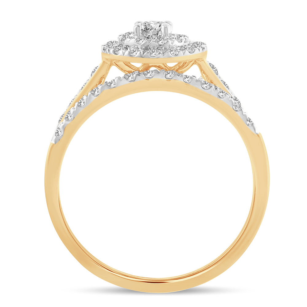 Brilliant 14K Yellow Gold Lab Diamond Bridal Ring (0.50CT)