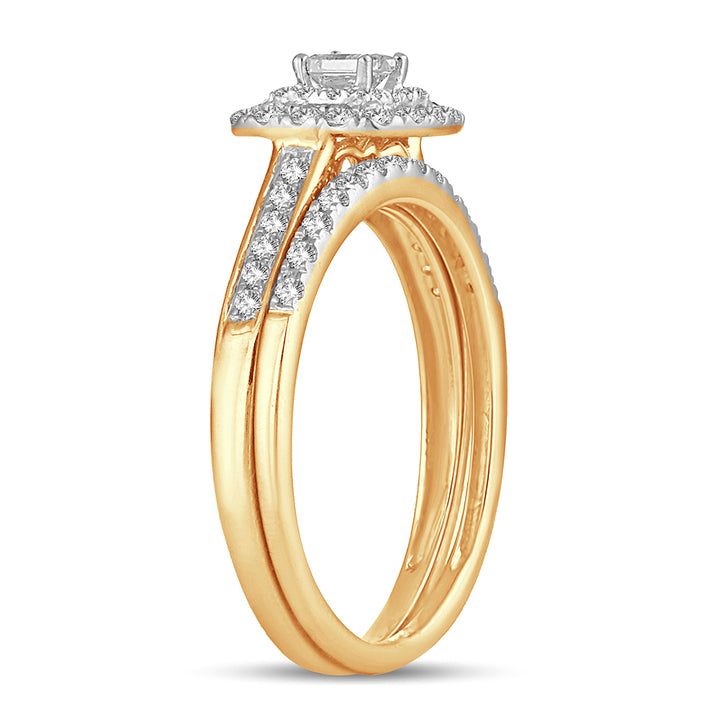 14K Yellow Gold Lab Diamond Bridal Ring - 0.50CT Elegance
