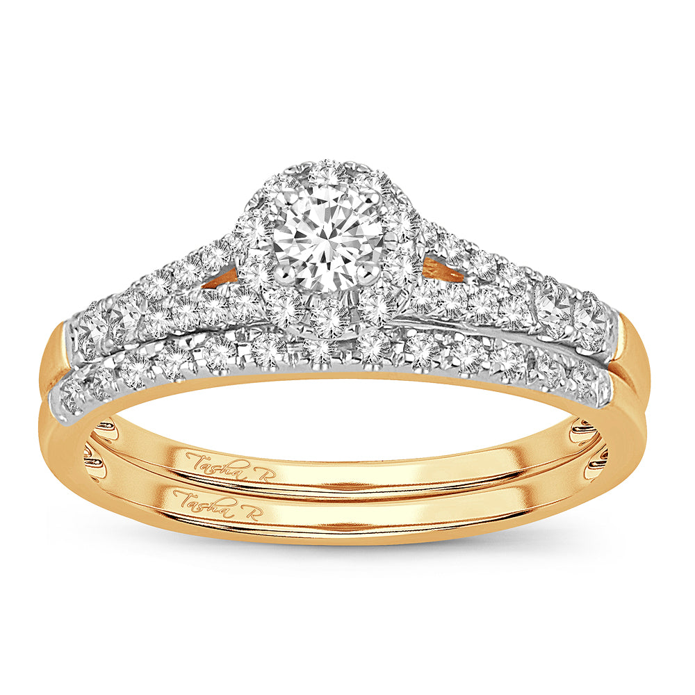 14K Yellow Gold Lab Diamond Bridal Ring - 0.50CT Elegance