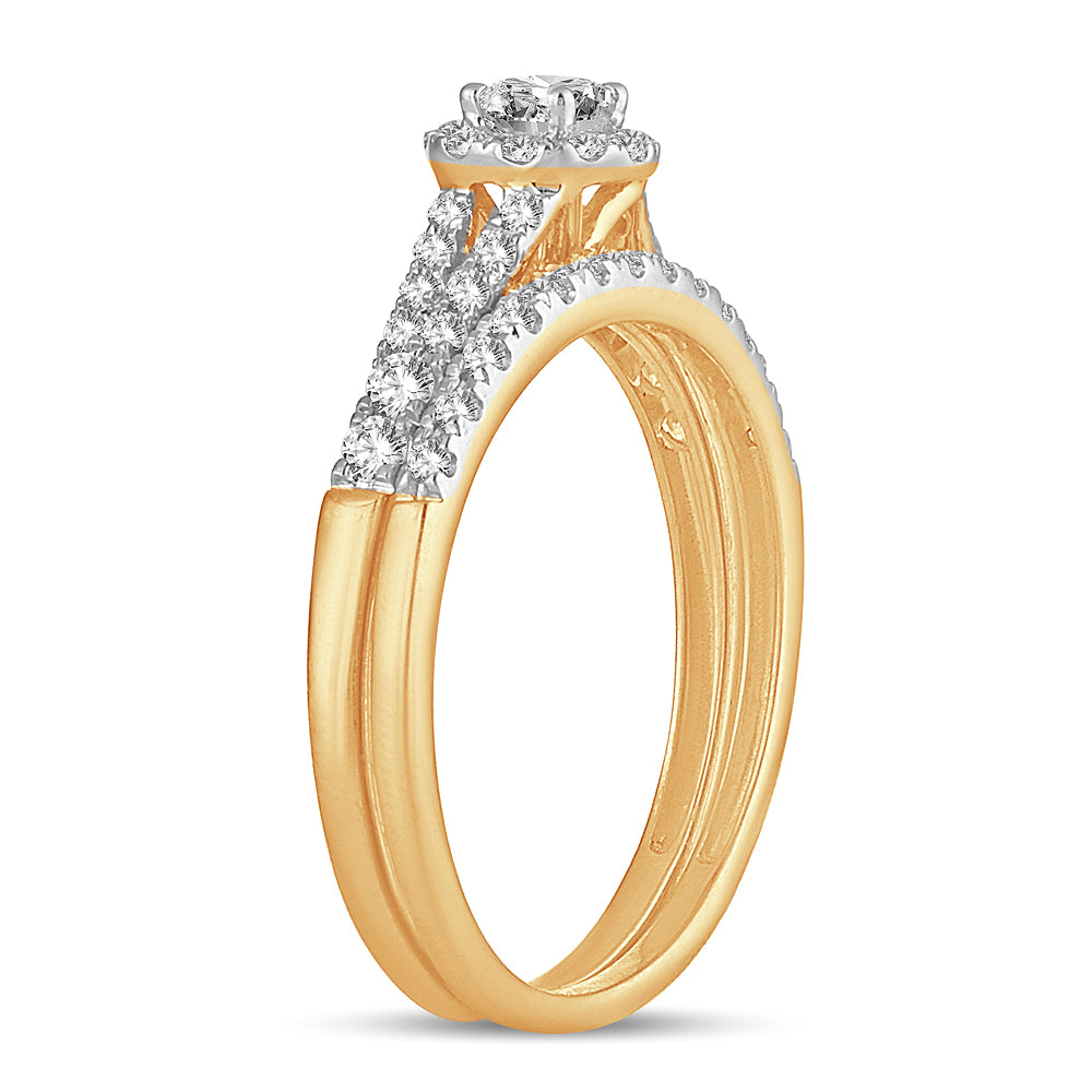14K Yellow Gold Lab Diamond Bridal Ring - 0.50CT Elegance