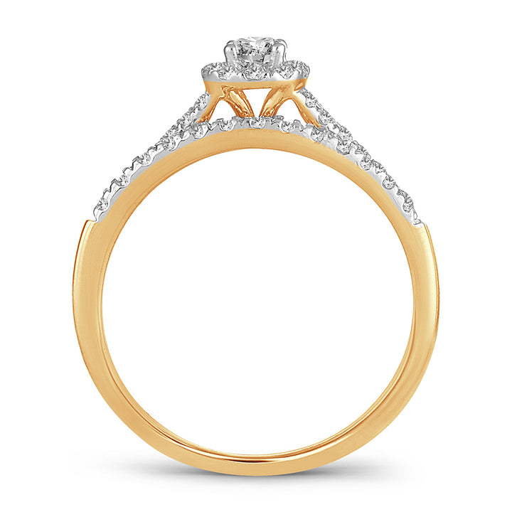 14K Yellow Gold Lab Diamond Bridal Ring - 0.50CT Elegance