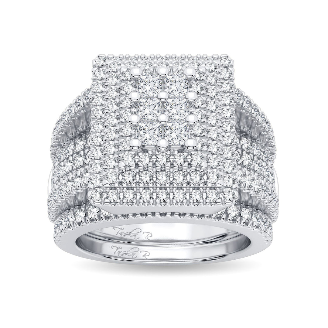 Brilliant 14K White Gold 2CT Lab Diamond Bridal Ring