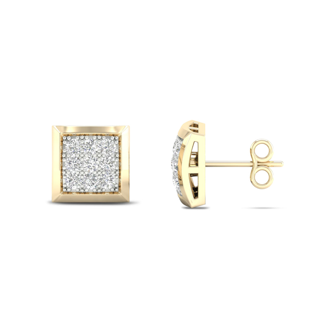10k Yellow Gold Lab Diamond Stud Earrings for Women