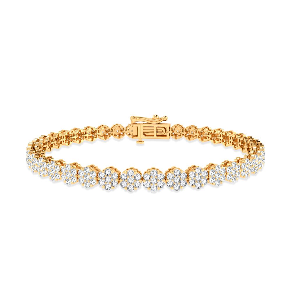 Luminous 14k Yellow Gold 3ct Lab Diamond Womens Bracelet