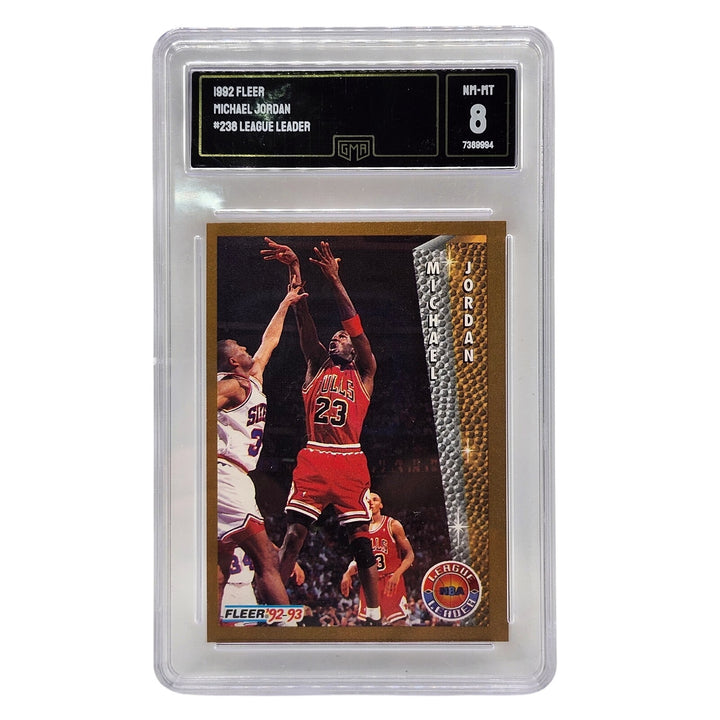 1992 Fleer Michael Jordan #238 League Leader GMA 8 NM-MT Bulls Graded