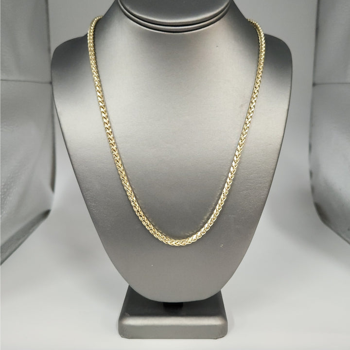 Genuine 10k Yellow Gold Wheat Link Necklace 24"