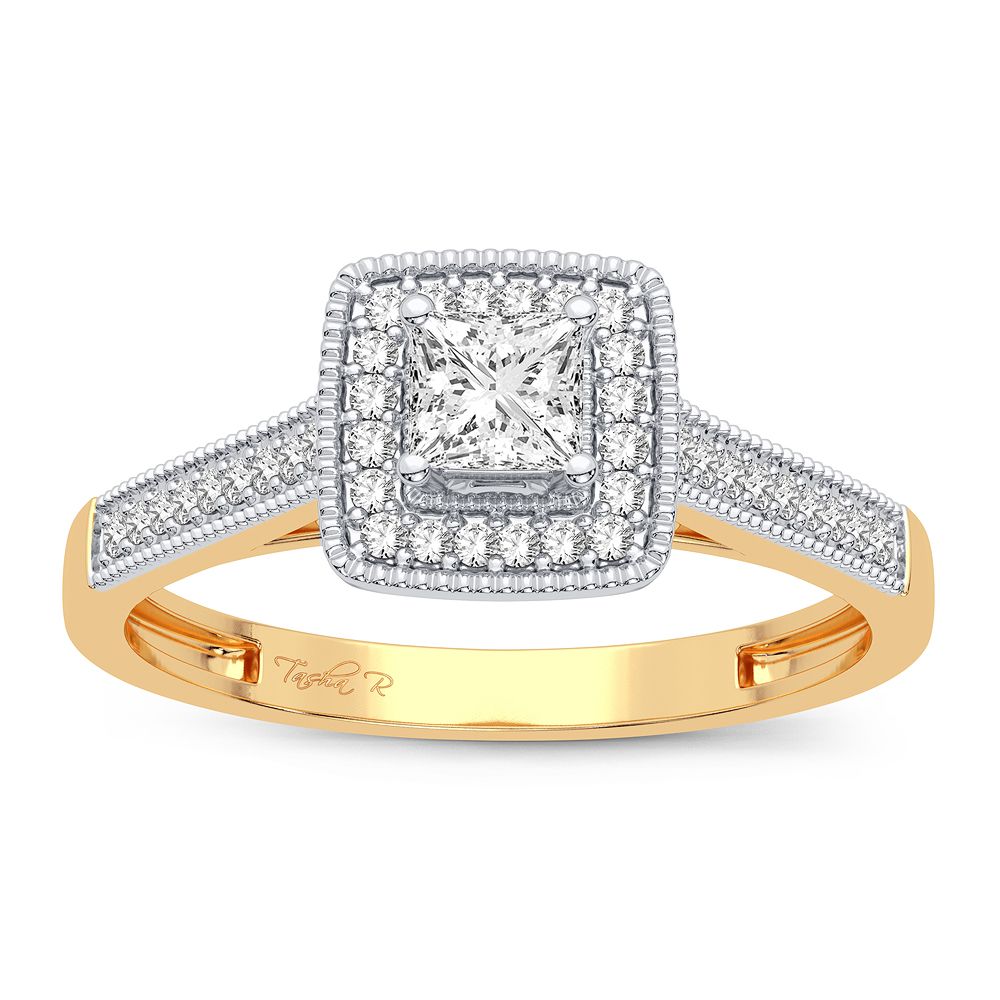 Elegant 14K Yellow Gold 0.21CT Lab Diamond Ring