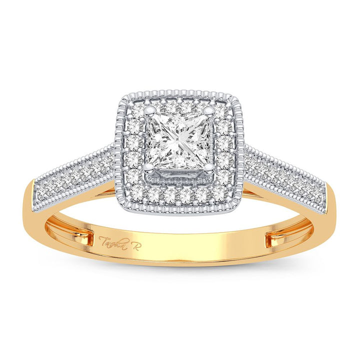 Elegant 14K Yellow Gold 0.21CT Lab Diamond Ring