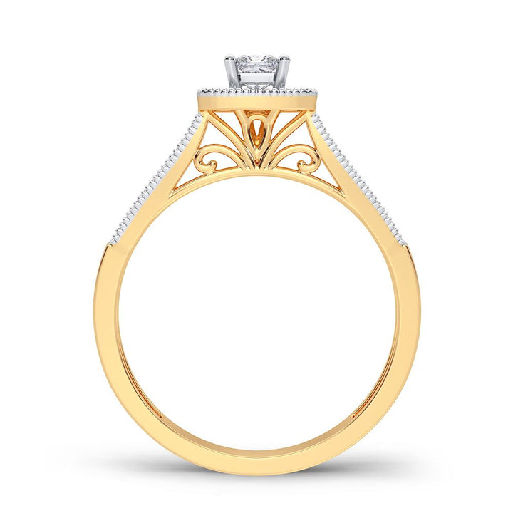 Elegant 14K Yellow Gold 0.21CT Lab Diamond Ring
