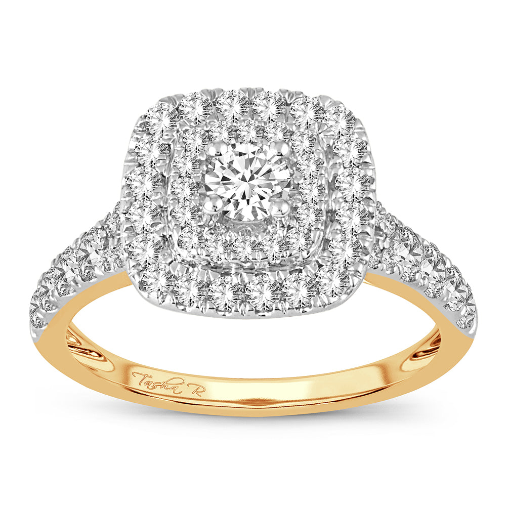 Brilliant 14K Yellow Gold 1CT Lab Diamond Engagement Ring
