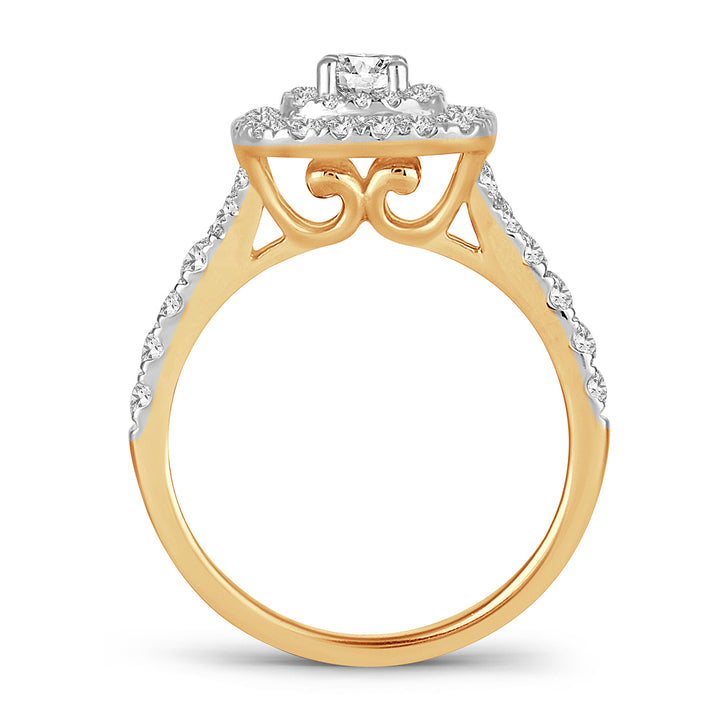 Brilliant 14K Yellow Gold 1CT Lab Diamond Engagement Ring